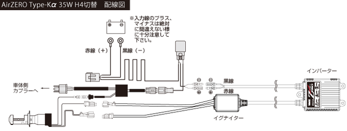 AirZERO Type-Kα 35WH4切替　配線図