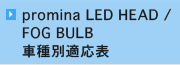 promina LED HEAD / FOG BULB 車種別適応表